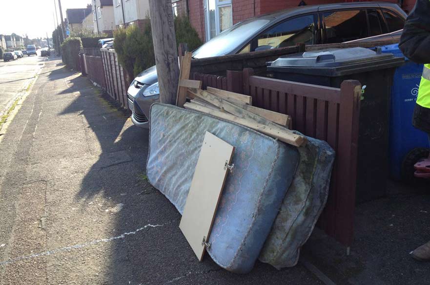 Bulky waste outside a house