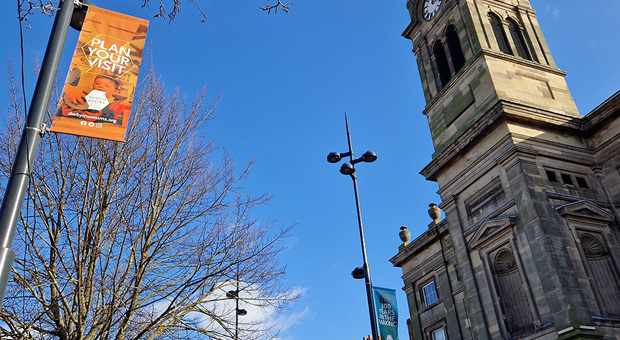 Lamppost advertising in Derby