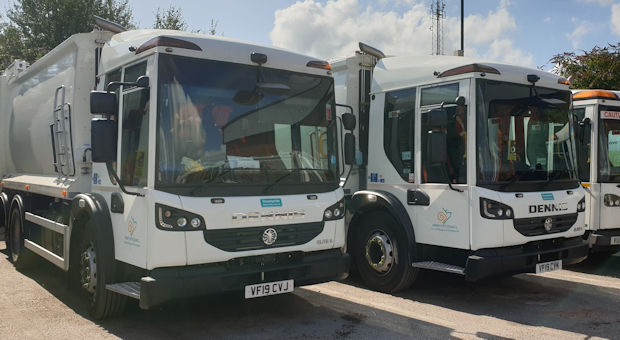 Two parked lorries