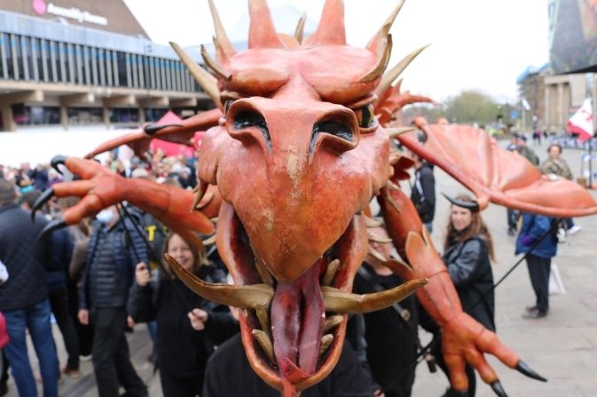 St George's Day Dragon in The Market Place