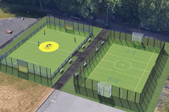 Artist impression of Normanton Park Sports Courts