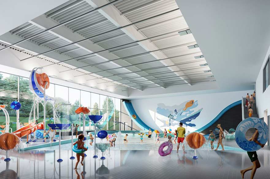 Artist impression of Moorways Sports Village water park