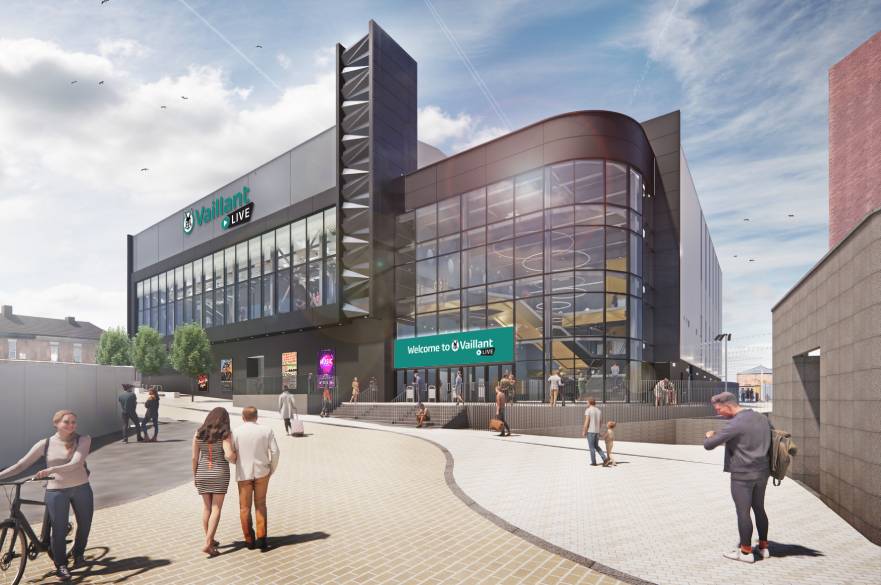How the Becketwell Venue will look with Vaillant Live signage