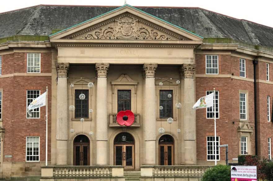 Remembrance poppy on Council House