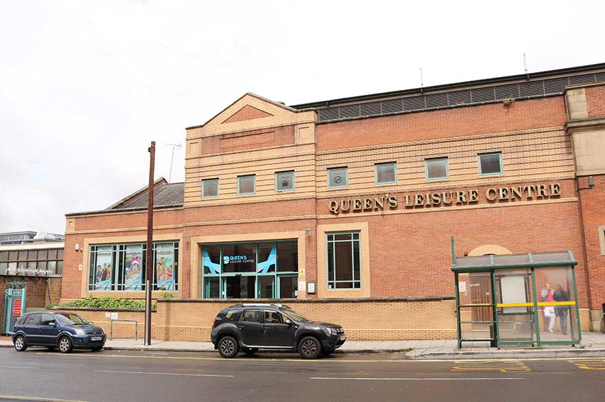 Exterior of Queen's Leisure Centre 