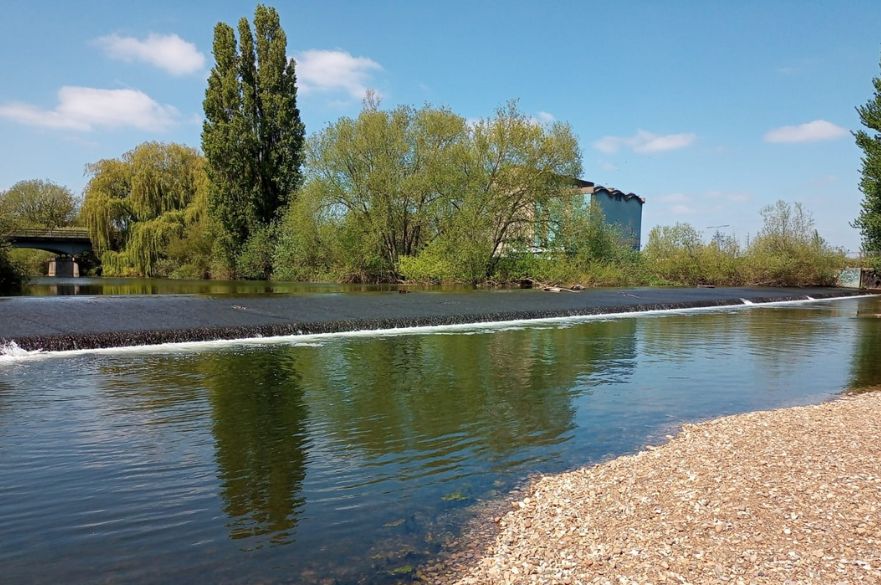 pebble beach in derby in summer