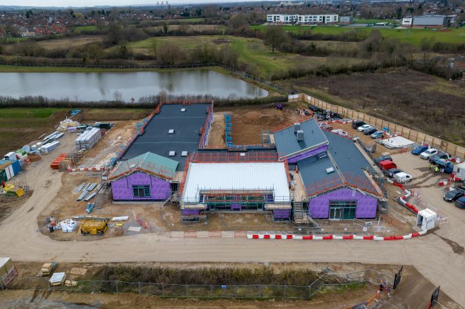 An aerial view of the new Oak Grange Primary School at Boulton Moor, which is under construction