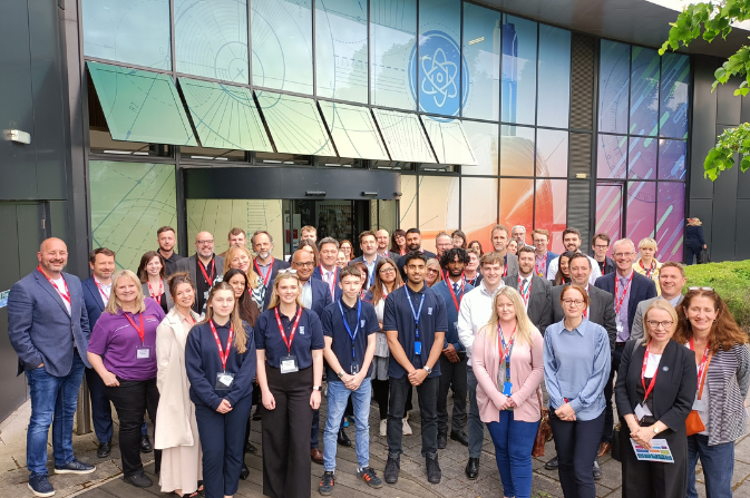 Members of Team Derby gathered at the launch of the Derby Promise at Rolls-Royce Nuclear Skills Academy