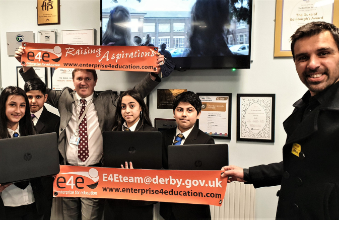 E4E Arshad Iqbal with Bemrose School Headteacher Neil Wilkinson