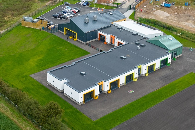 An aerial shot of Oak Grange Primary School