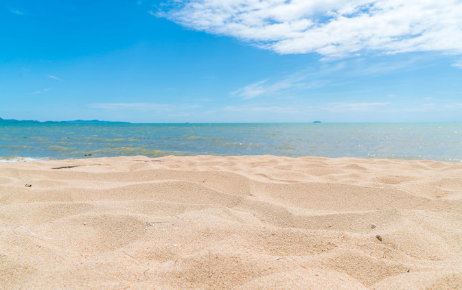 beach with clear blue sky