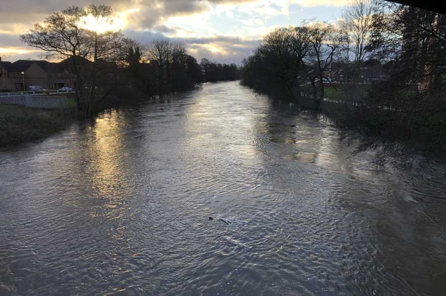 high water levels in river derwent.