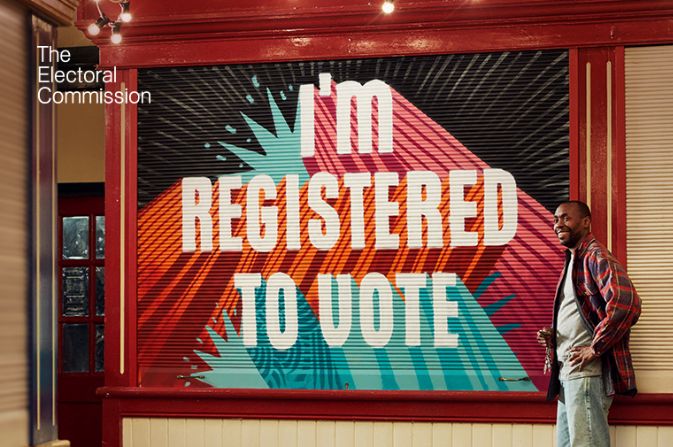 I'm registered to vote on a shop shutter