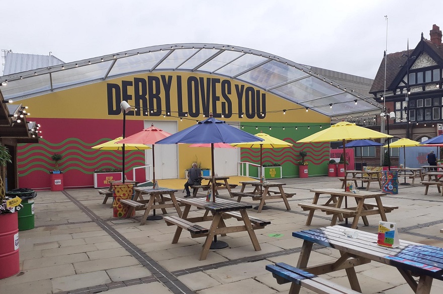 Derby Loves You temporary indoor venue at Derby Market Place