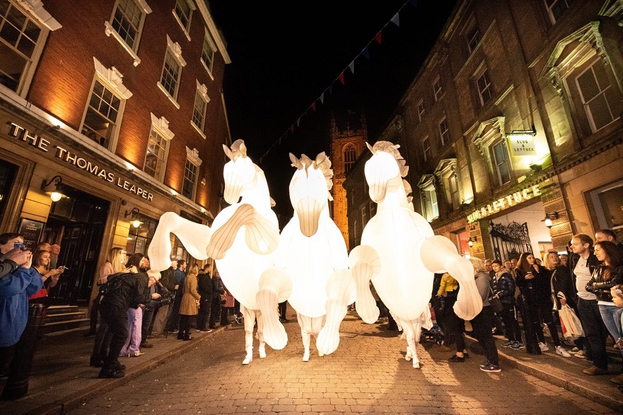 Lit up horse display