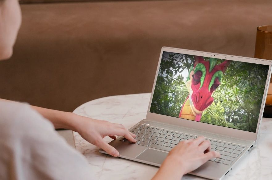 St Georges Day dragon on laptop screen