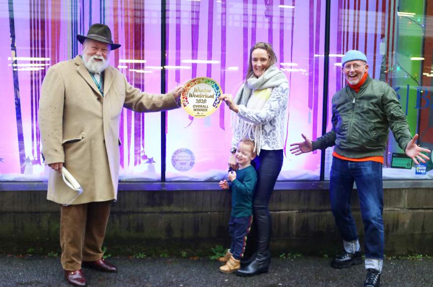 Window Wonderland winners from Deda with Cllr Robin Wood