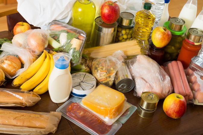 selection of food products on a table.