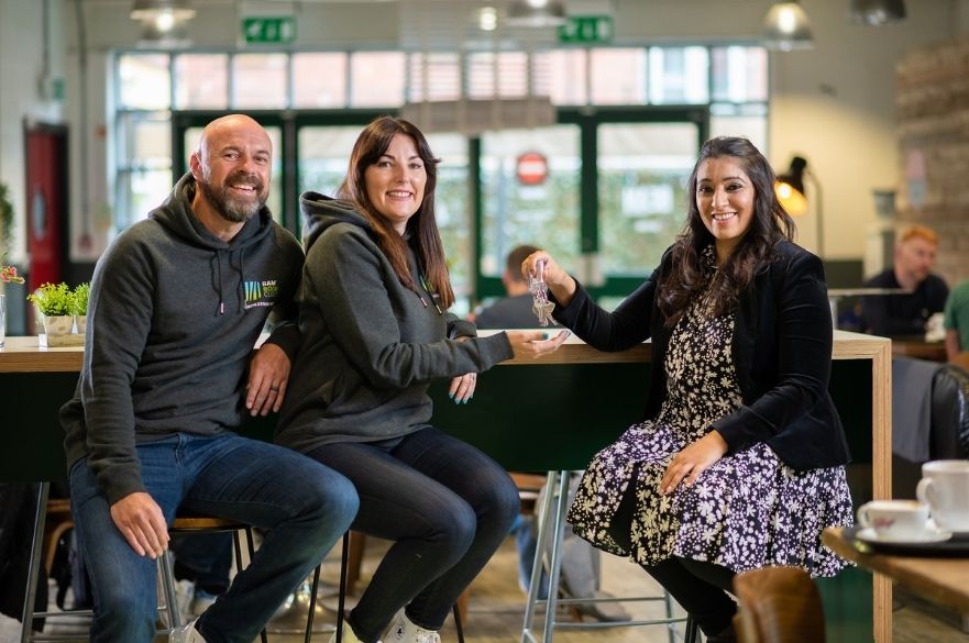 Brett and Vicky Critchley of Bam Boom Cloud with Ann Bhatti of Connect Derby