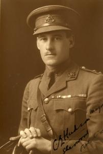 Sepia tone portrait of Charles Hudson in military dress uniform