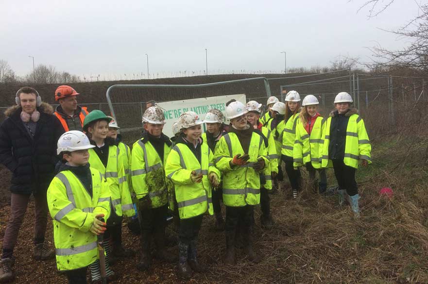 Children planting trees