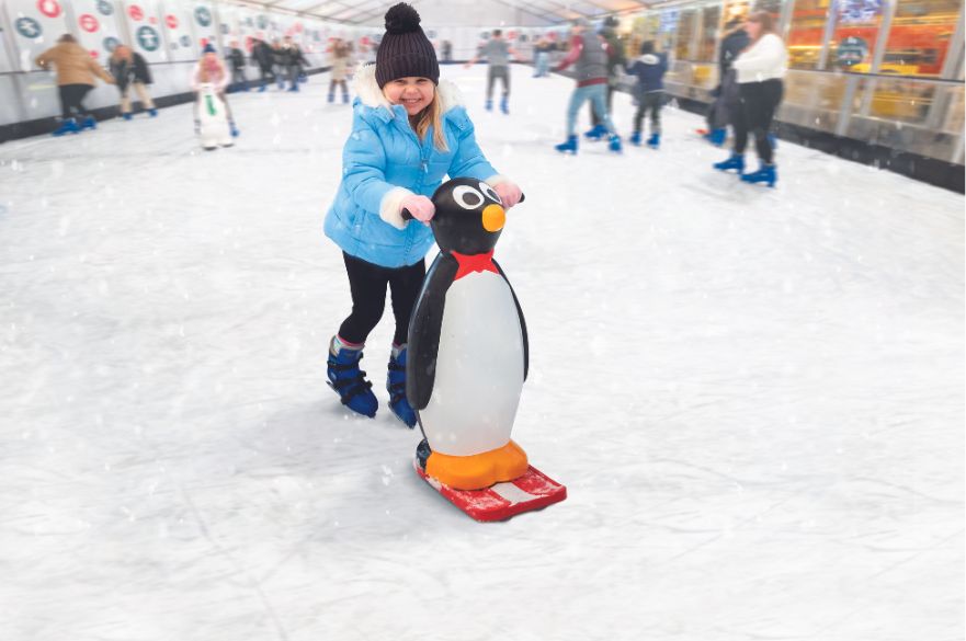 Girl on the ice rink in Derby city