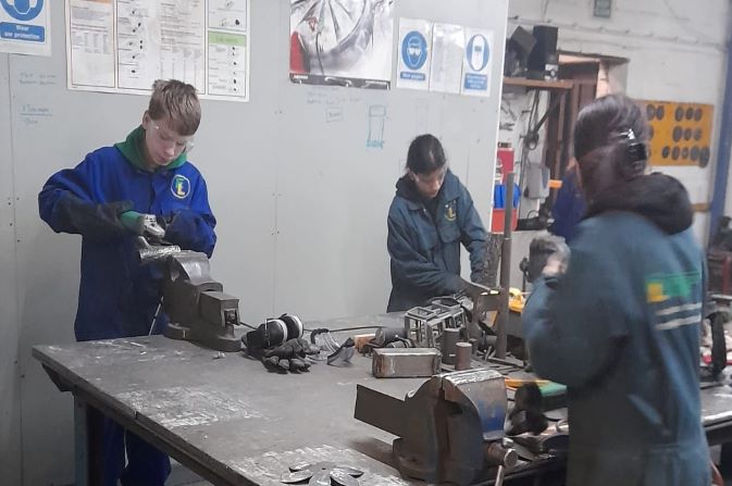 Children learned welding on the Winter HAF programme's Active Hands programme provided by Engineered Learning