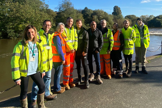 Cllr Baggy Sanker and city flood response team