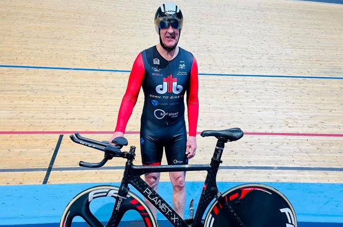 Track cyclist Graham Truelove inside the Derby Arena velodrome