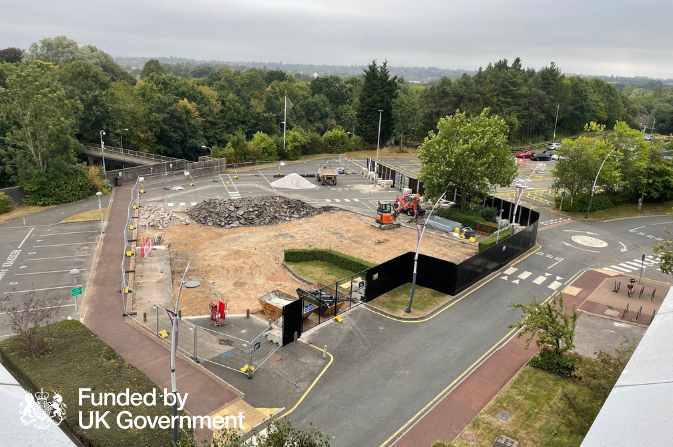 A photo of the campus of the future site