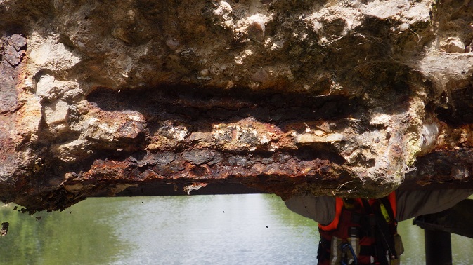 Corrosion on Darley Abbey Toll Bridge