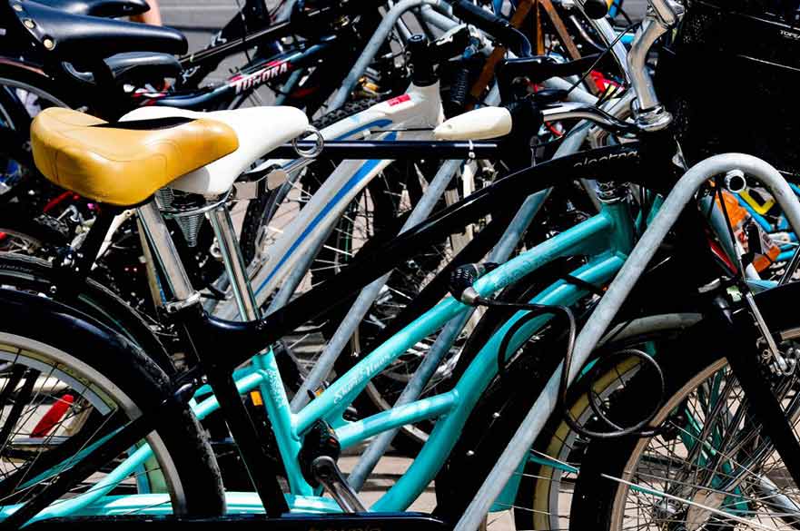 Bicycles in bike stand