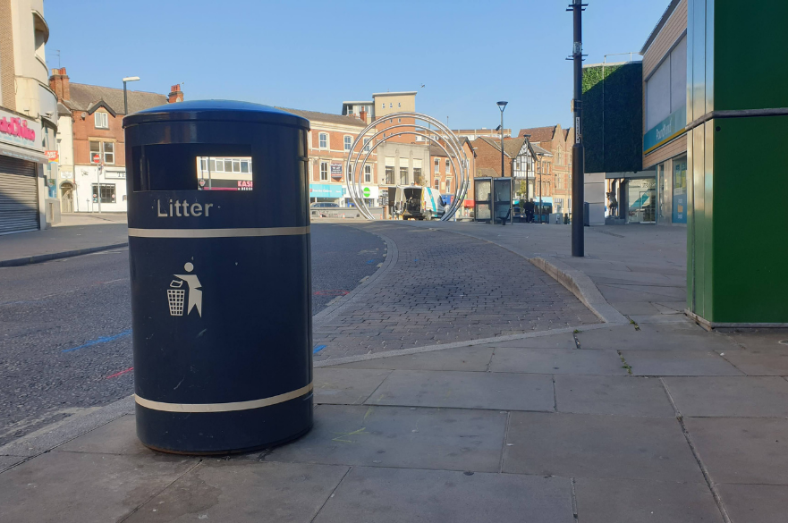 Litter bin on street